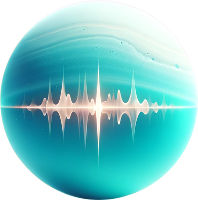 Waveform superimposed on image of Uranus