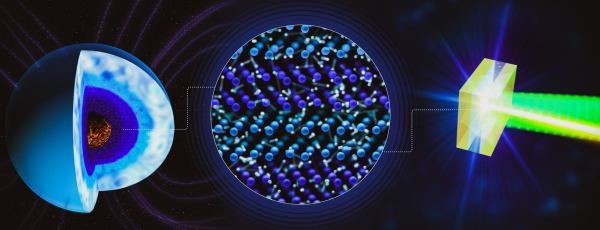Researchers paired ultrafast X-rays with specialized instruments to study the atomic stacking structures of superionic water – a hot, black and strangely conductive form of ice that is believed to exist in the center of giant ice planets like Neptune and Uranus